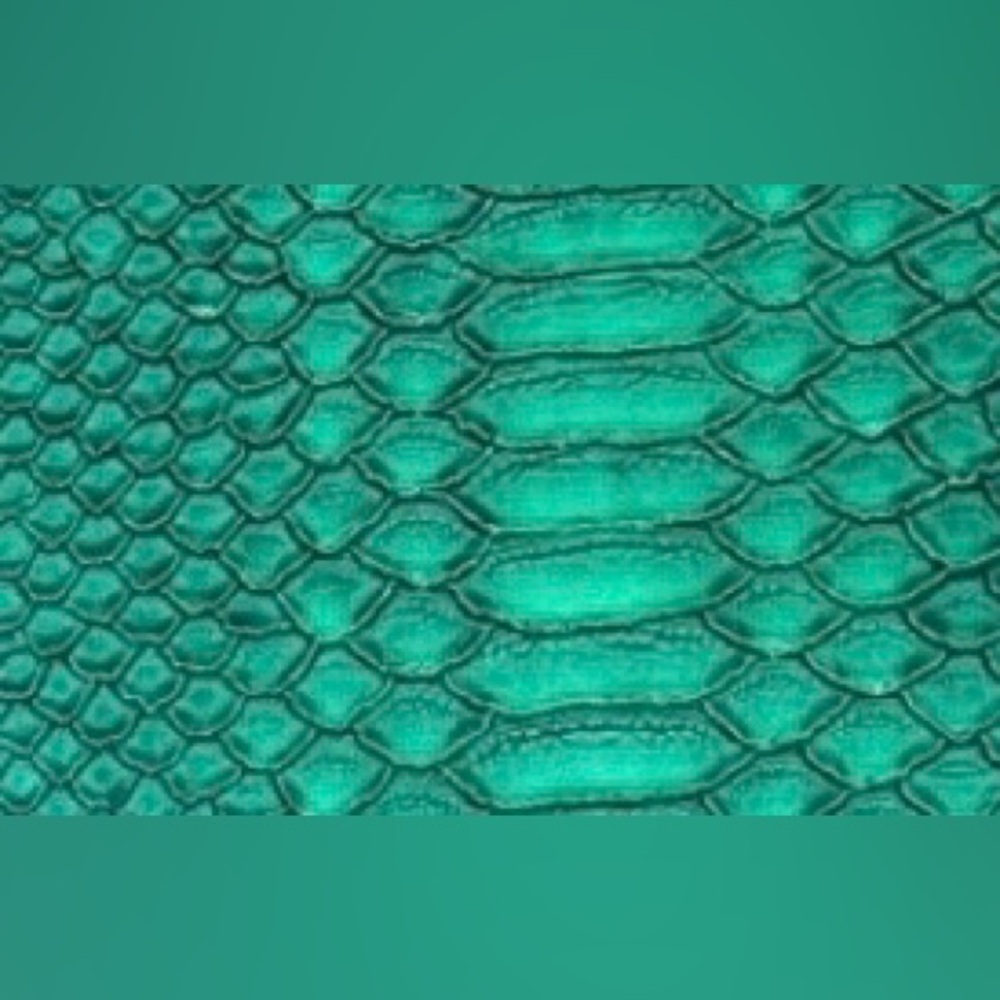Vintage Giannini Green Faux Leather and Snake Skin Clutch - Picture 6 of 6